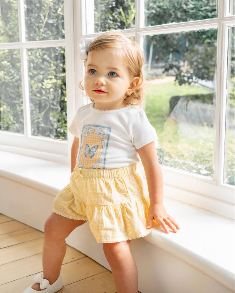 Libby Check Shorts - Yellow check