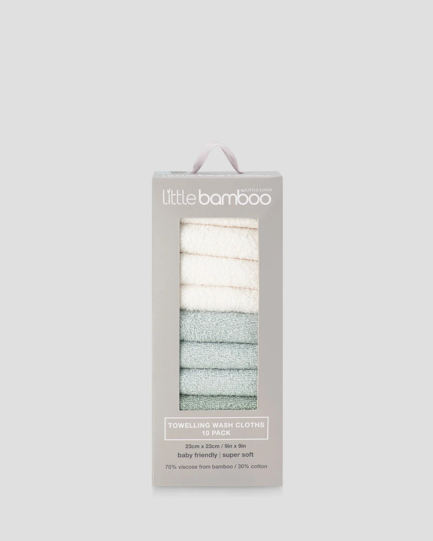 Baby Towelling Washers 10PK - Bayleaf