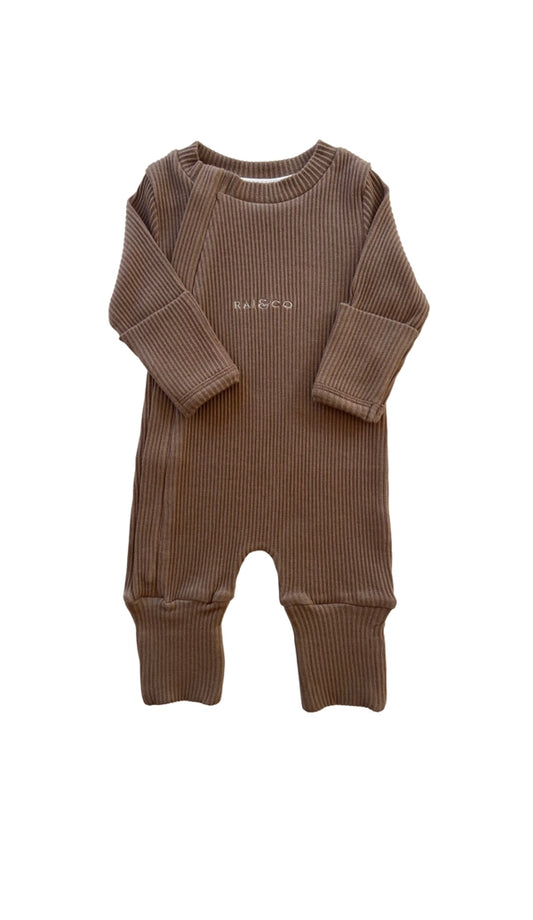 Ribbed Jumpsuit - Caramel