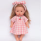 Dolls Blush Cherry  Gingham Chloe Gingham Dress - Fits 34-38cm
