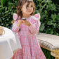 Lyla Gingham Dress - Coral Gingham