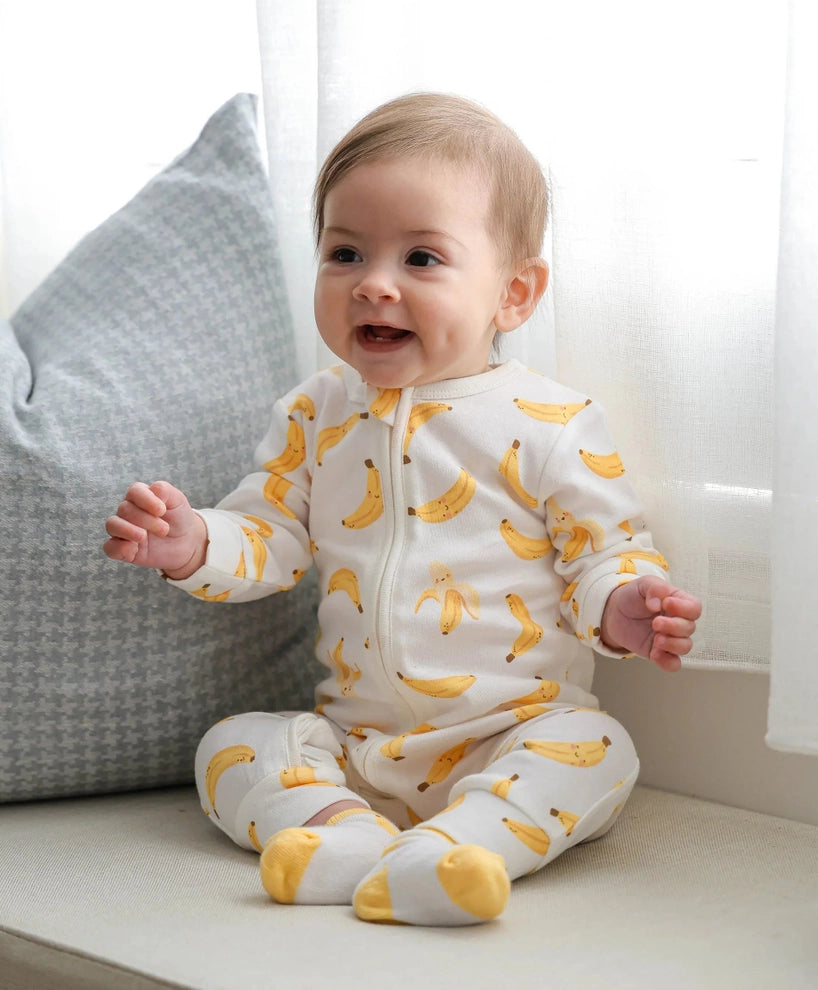Organic Cotton Growsuit - Bananas