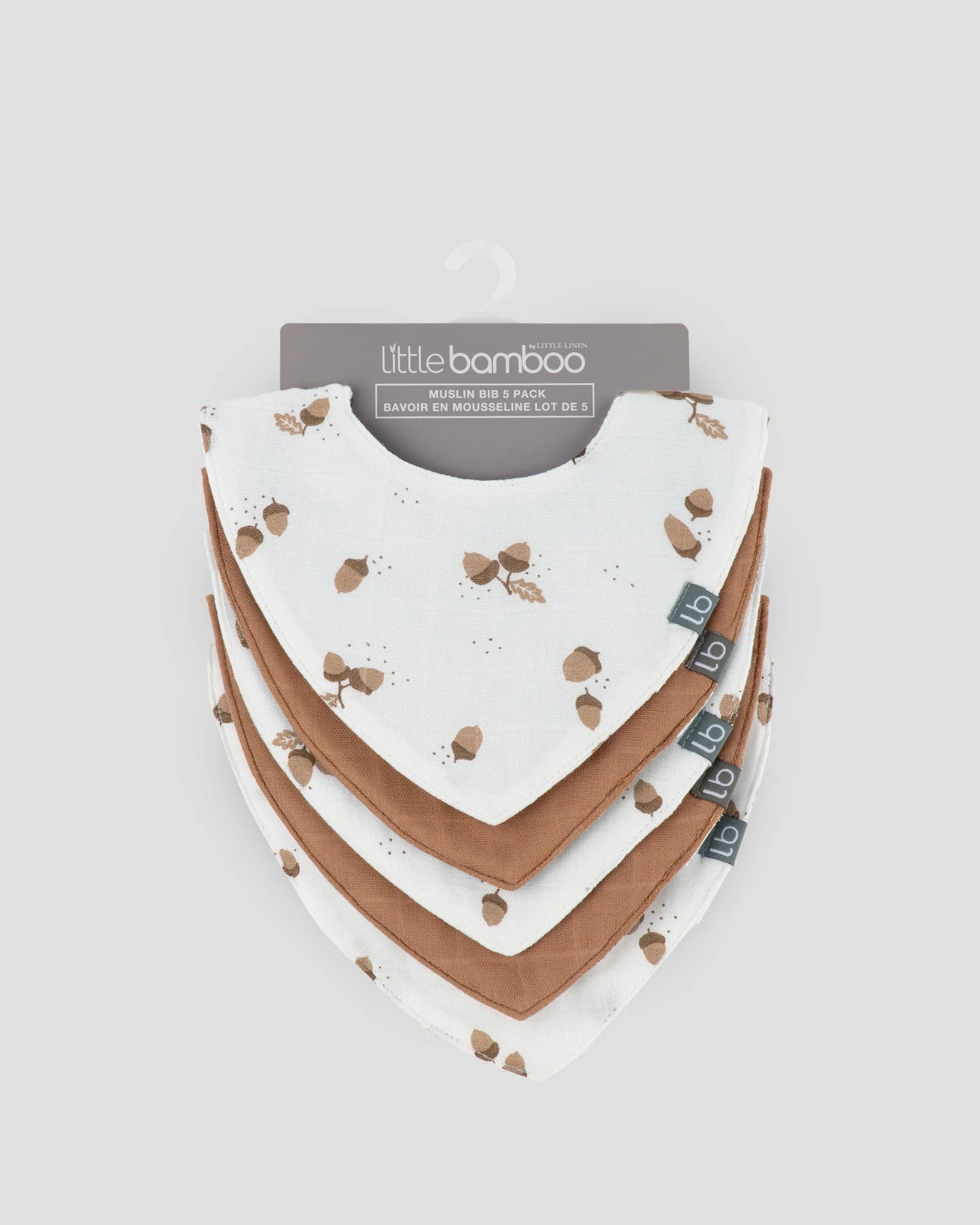Muslin Bibs 5PK - Iced Coffee