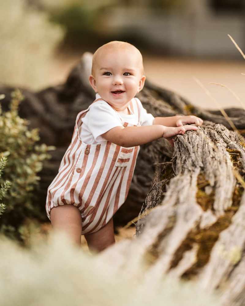 Max 2Pce Bodysuit Set - Caramel Stripe