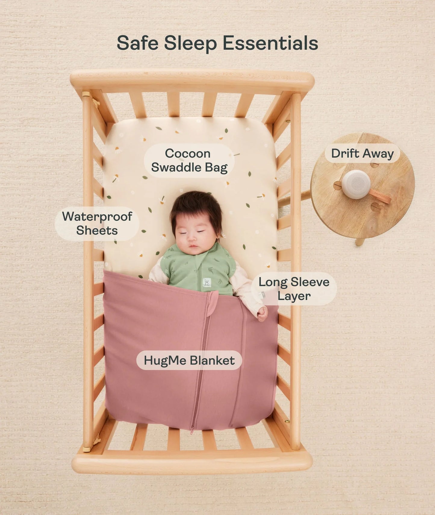 Cocoon Swaddle Bag 2.5TOG - Oatmeal Marle