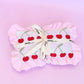 Dolls Frilled Gingham Cherry Blanket + Pillow Set