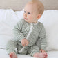 Organic Cotton Growsuit - Forest Green Stripes