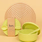 Silicone Suction Bowl w Lid & Spoon - Apple