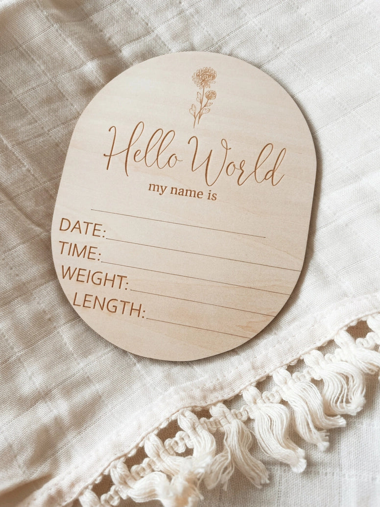 Hello World Birth Flower Disc