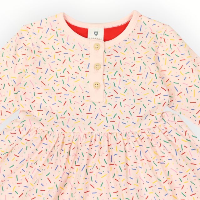 Sprinkles Cotton Dress - Pink