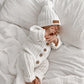 Knitted Cotton Ribbed Romper - Milk