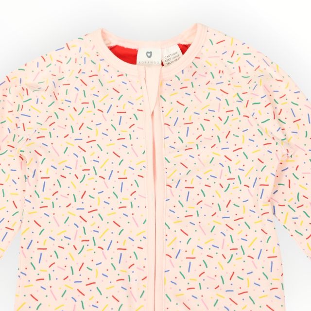 Sprinkles Zip Cotton Romper - Pink