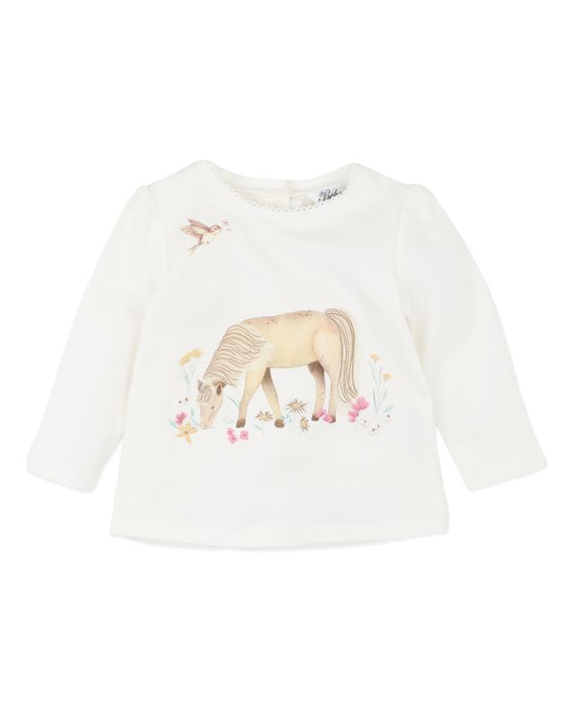 Winnie Pony  L/S Tee - Cream