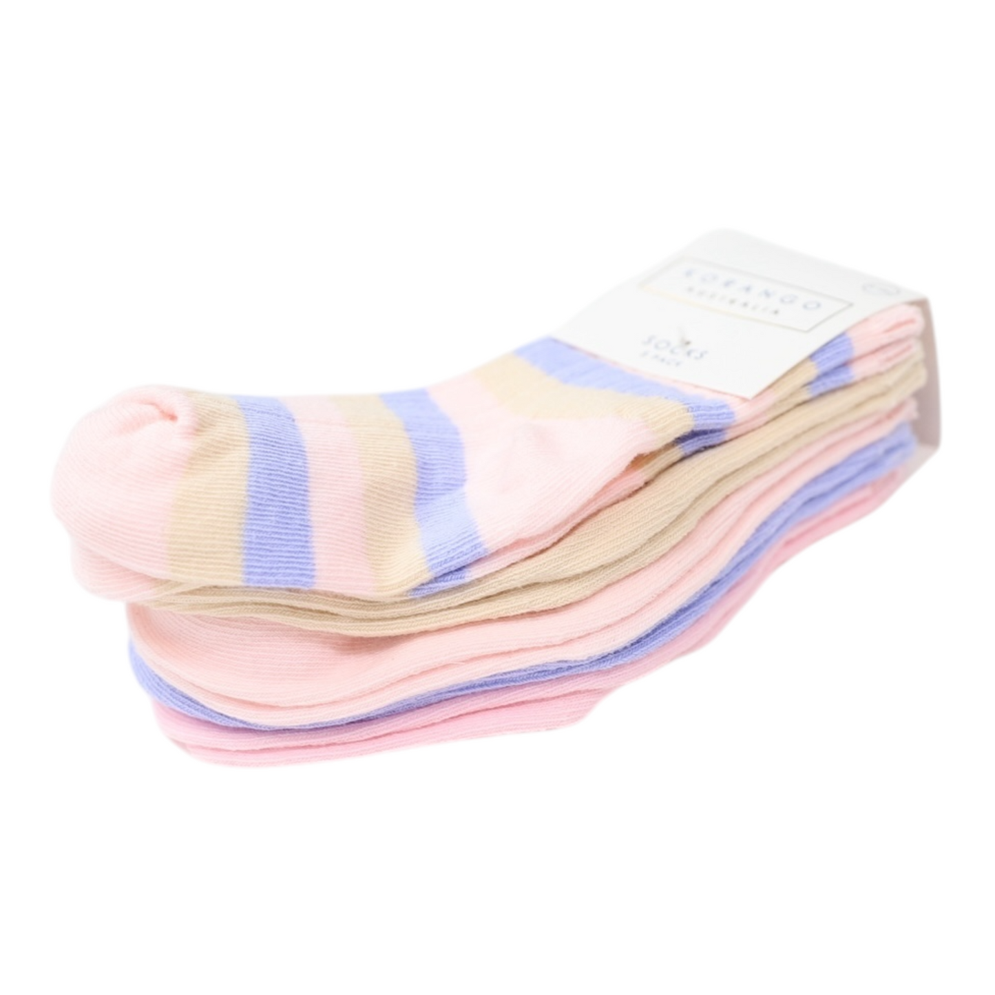 Socks 5 Pk - Pink Stripe