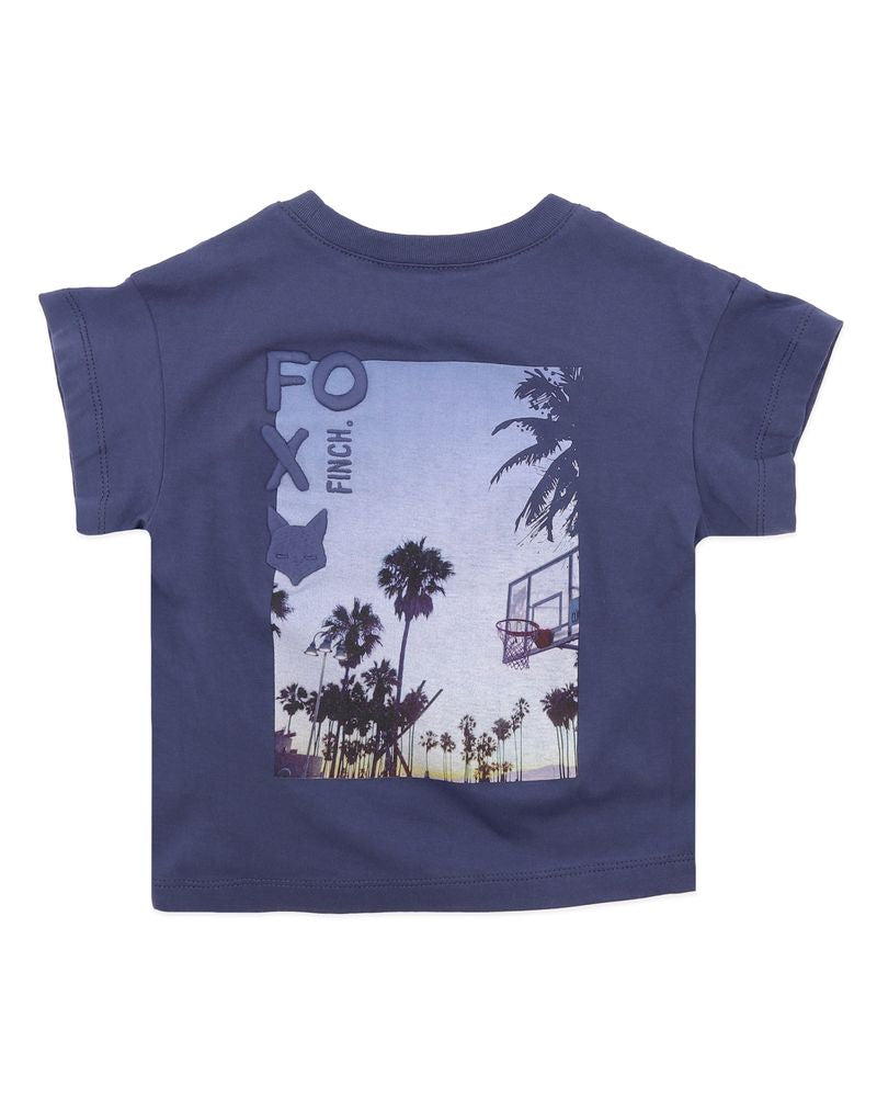 Casablanca Palm Tee - Moonlight Blue