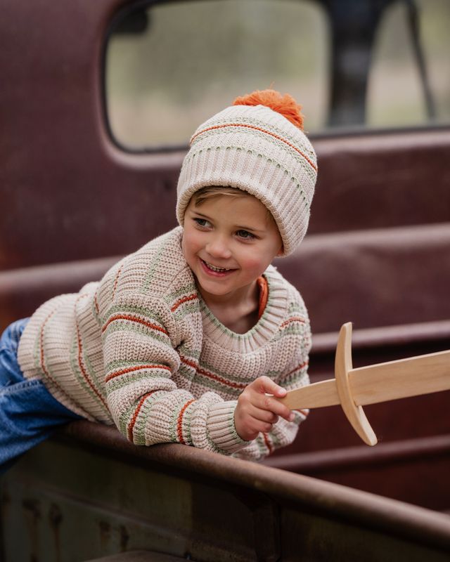 Stripe Knitted Beanie - Wild Side Stripe