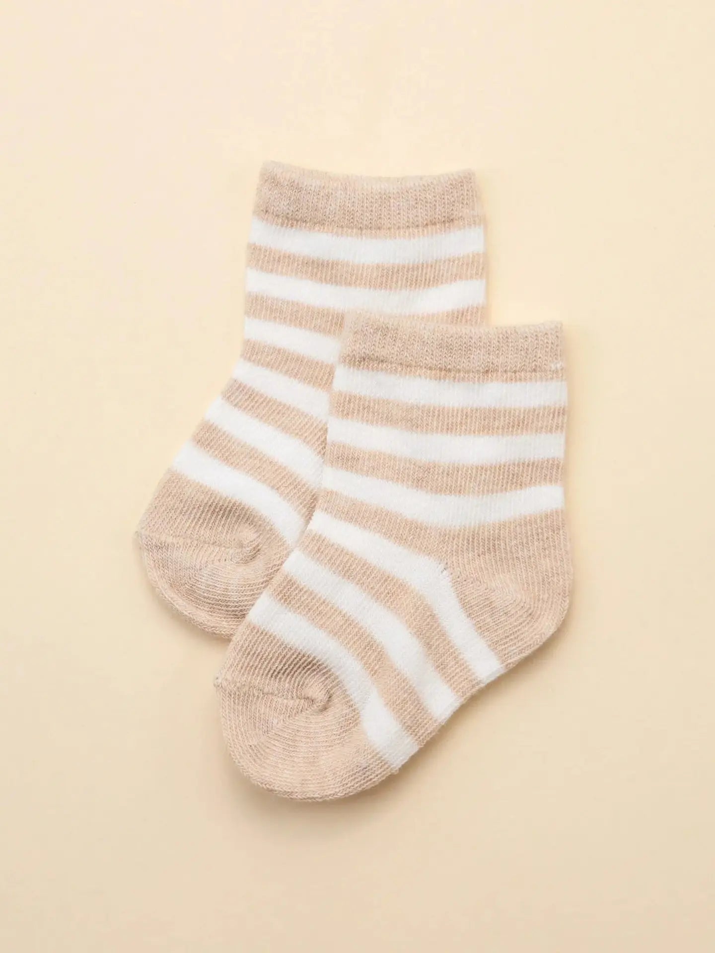 Organic Cotton Baby Socks - Oat Stripes