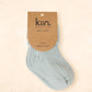 Cotton Ribbed Baby Socks 0-6M - Sage