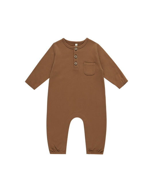 Quincy Mae L/S Pocket Jumpsuit - Cinnamon