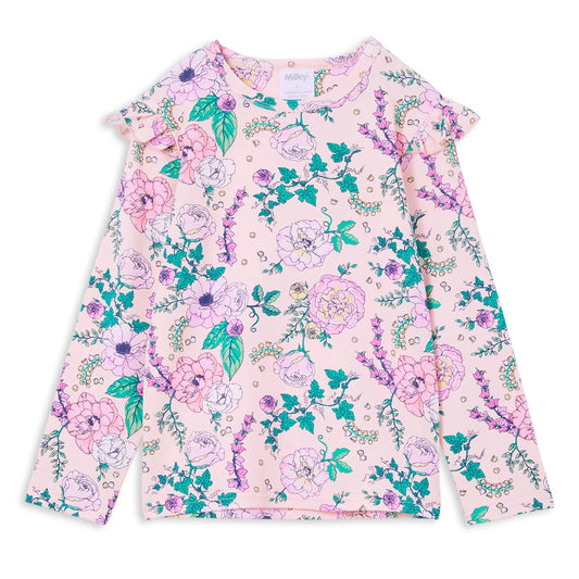 L/S Frill Tee - Whimsical Print