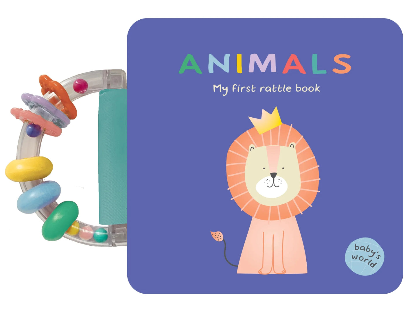Rattle Handle Board Book - Animals