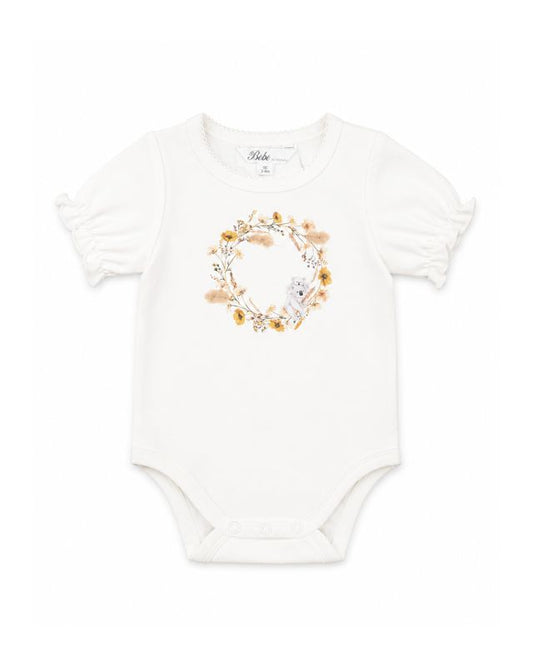 Taylor Floral Koala Bodysuit - Cloud