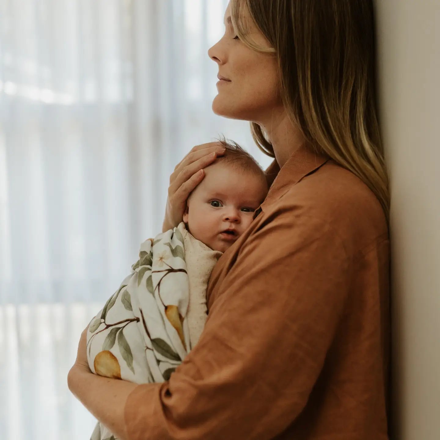 Whimsical Pear Muslin Baby Swaddle