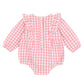 Lyla Gingham Romper - Coral Gingham