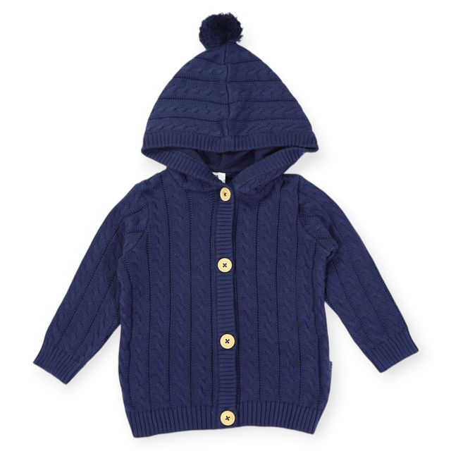 Cable Knit Jacket - Navy