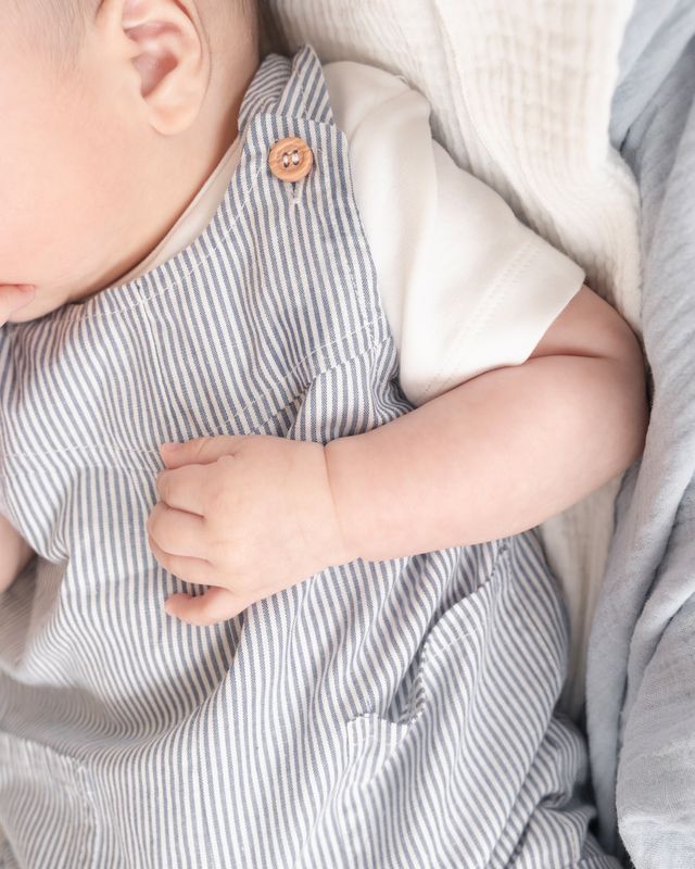 Stripe Woven Overalls - Indigo Stripe