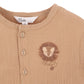 Sway Textured Emb Lion Romper - Coffee