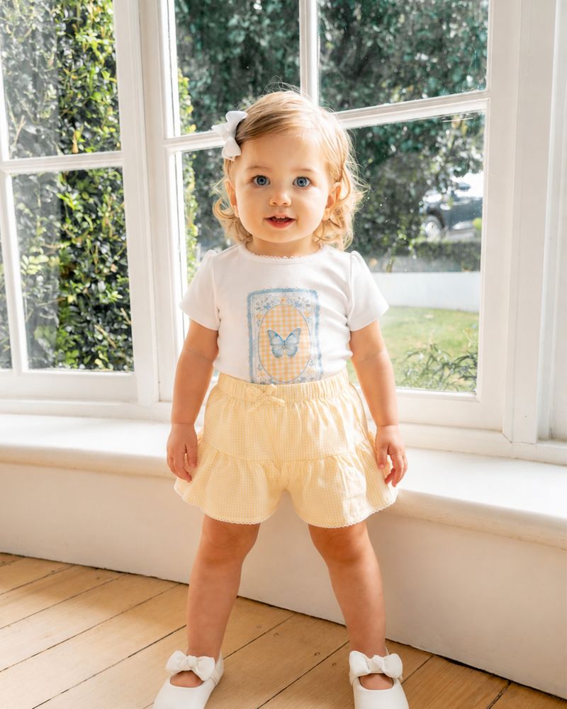 Libby Check Shorts - Yellow check
