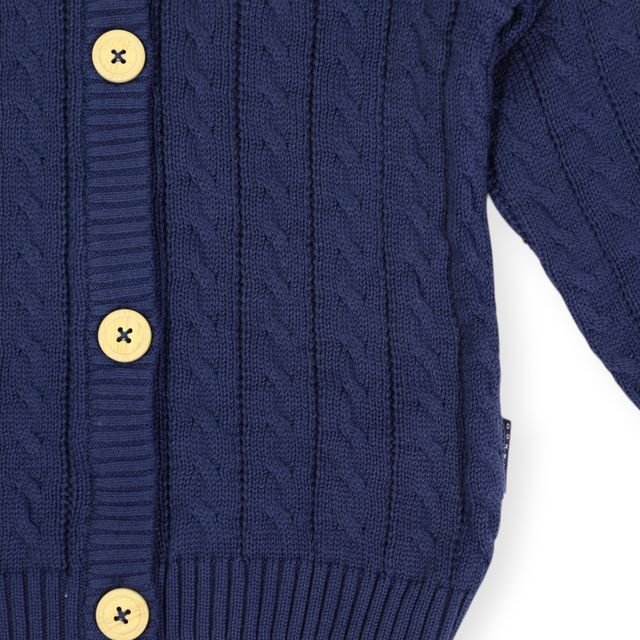 Cable Knit Jacket - Navy