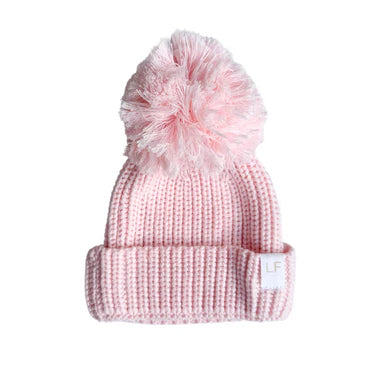 Knitted Pom Beanie -  Baby Pink