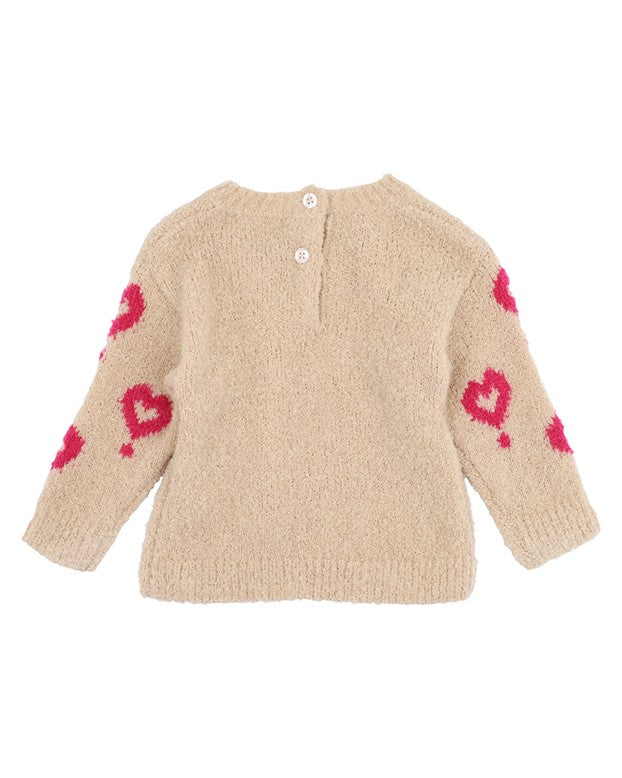 Girls Hearts Jumper - Multi