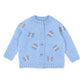 Hand Emb. Cardigan - Blue Marl