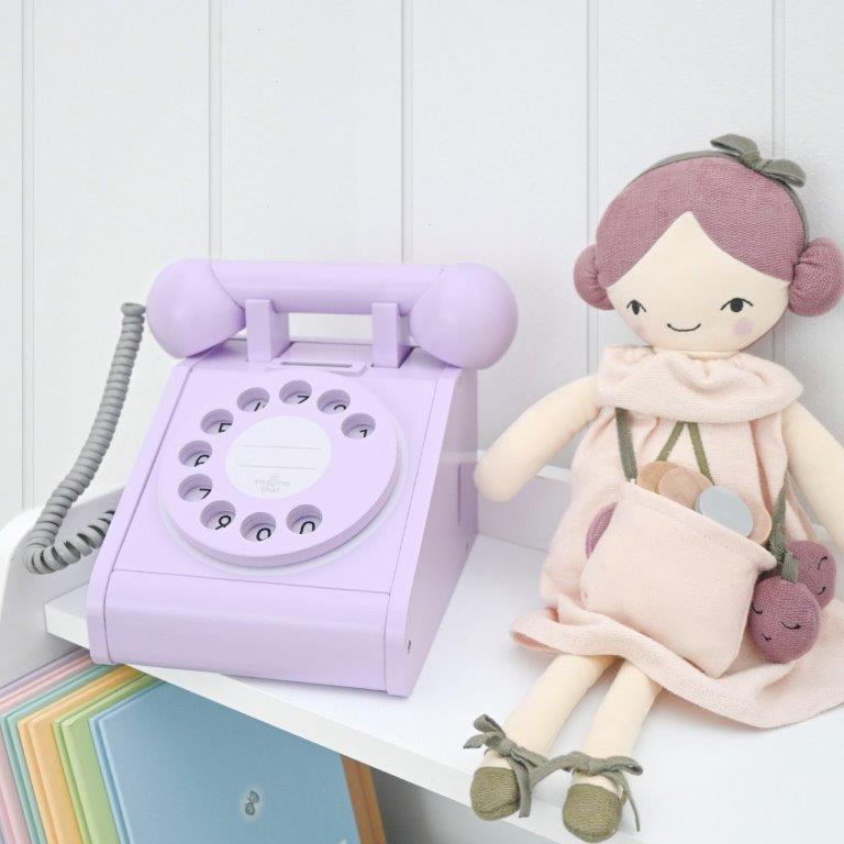 Wooden Rotary Telephone - Lavender
