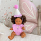 Dolls Lilac Birthday Cupcake Bib & Diaper Set - Fits 34-38cm