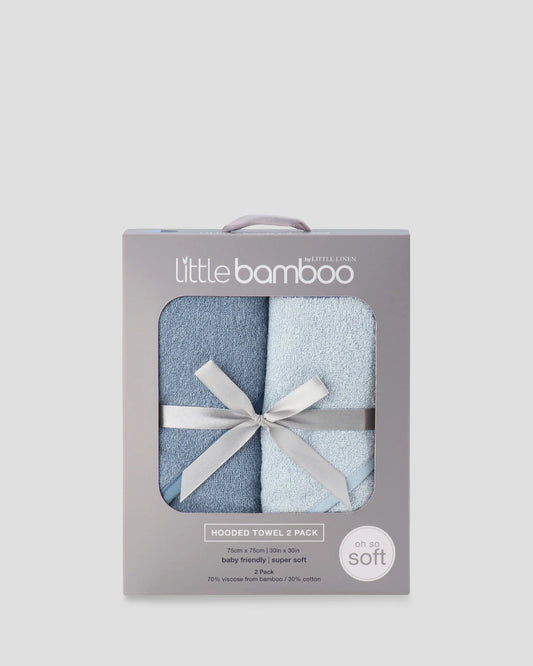 Baby Hooded Towels 2PK - Retro Blue