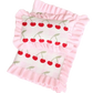Dolls Frilled Gingham Cherry Blanket + Pillow Set