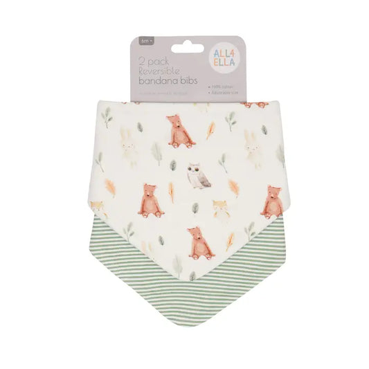 Bandana Bib 2 Pk - Forest Friends
