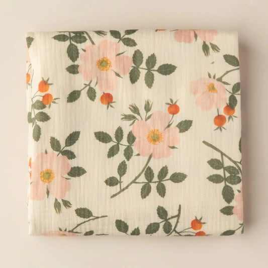 Wild Roses Muslin Baby Swaddle