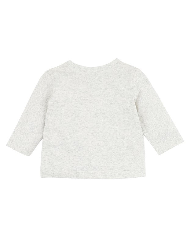 Mateo Bear Tee - Lt Grey Marl