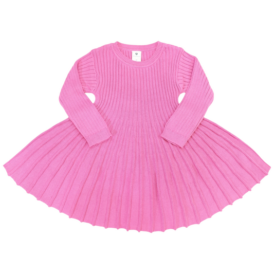 Knit Swing Dress - Hot Pink