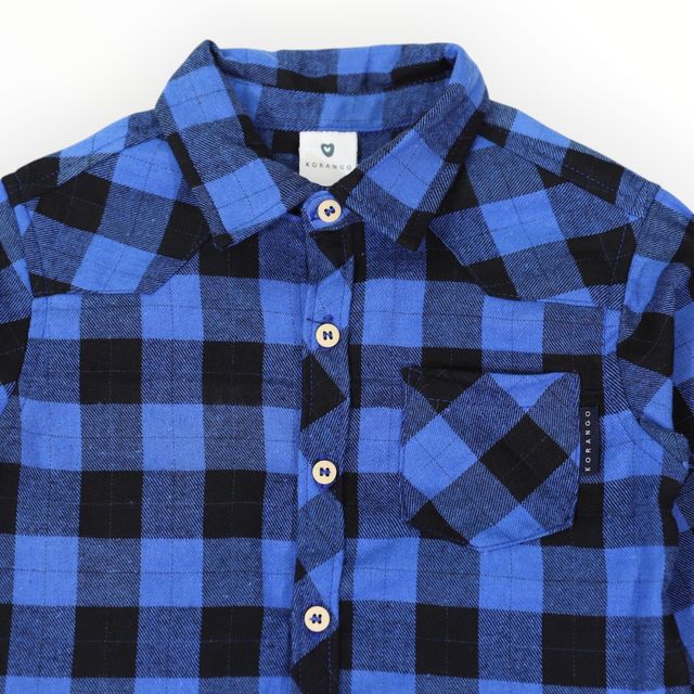 Cotton Flannel Shirt - Blue