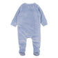 Alvin Velour Zip Onesie - Dusky Blue