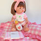 Frilled Tulip Pink Gingham Doll Blanket + Pillow Set