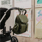 Signature Nappy Backpack - Olive Vegan Leather