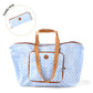 Fold Up Tote Bag - Blue Check