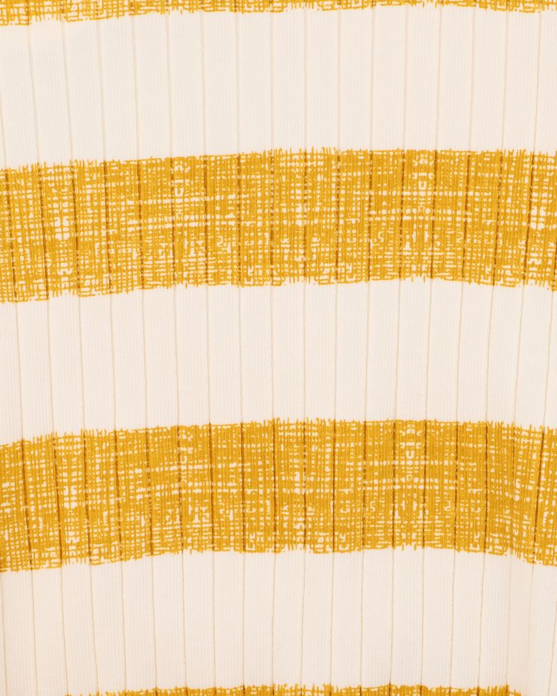 Sway Stripe Wide Rib Bodysuit - Mustard Stripe